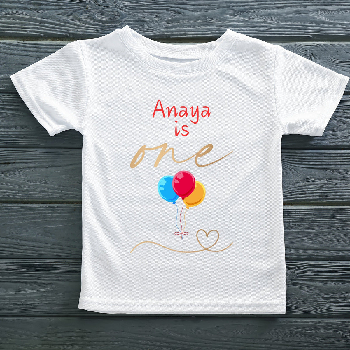 Personalised First Birthday Balloon Baby Name Bodysuit