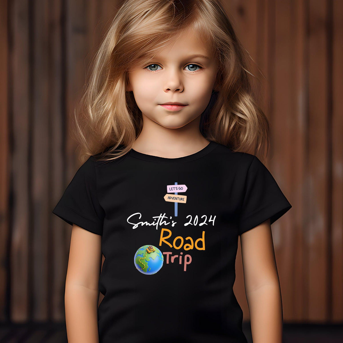 Personalised Family Road Trip World Map T Shirt
