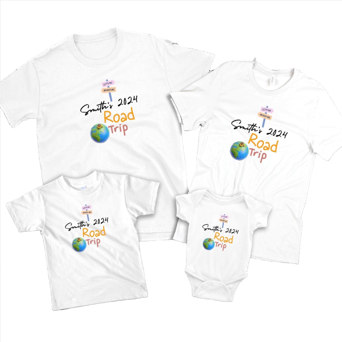 Personalised Family Road Trip World Map T Shirt