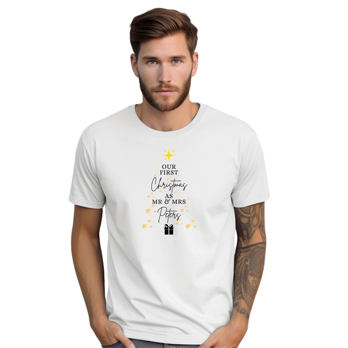 Custom Our First Christmas Mr and Mrs T Shirts