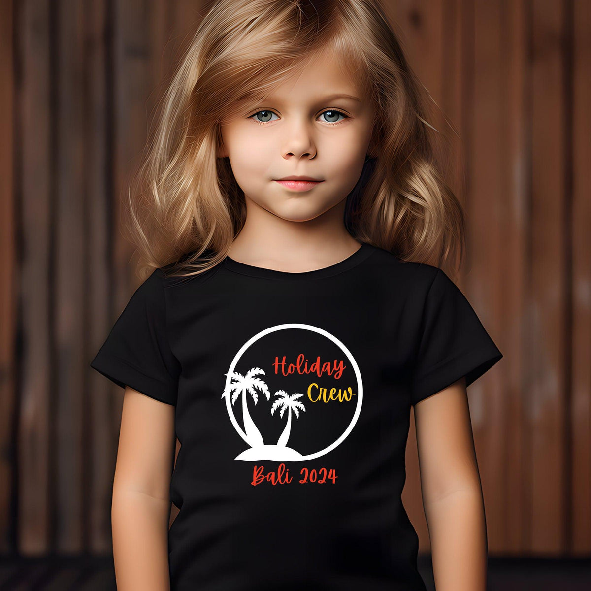Custom Holiday Crew Circle Palm Tree T Shirt