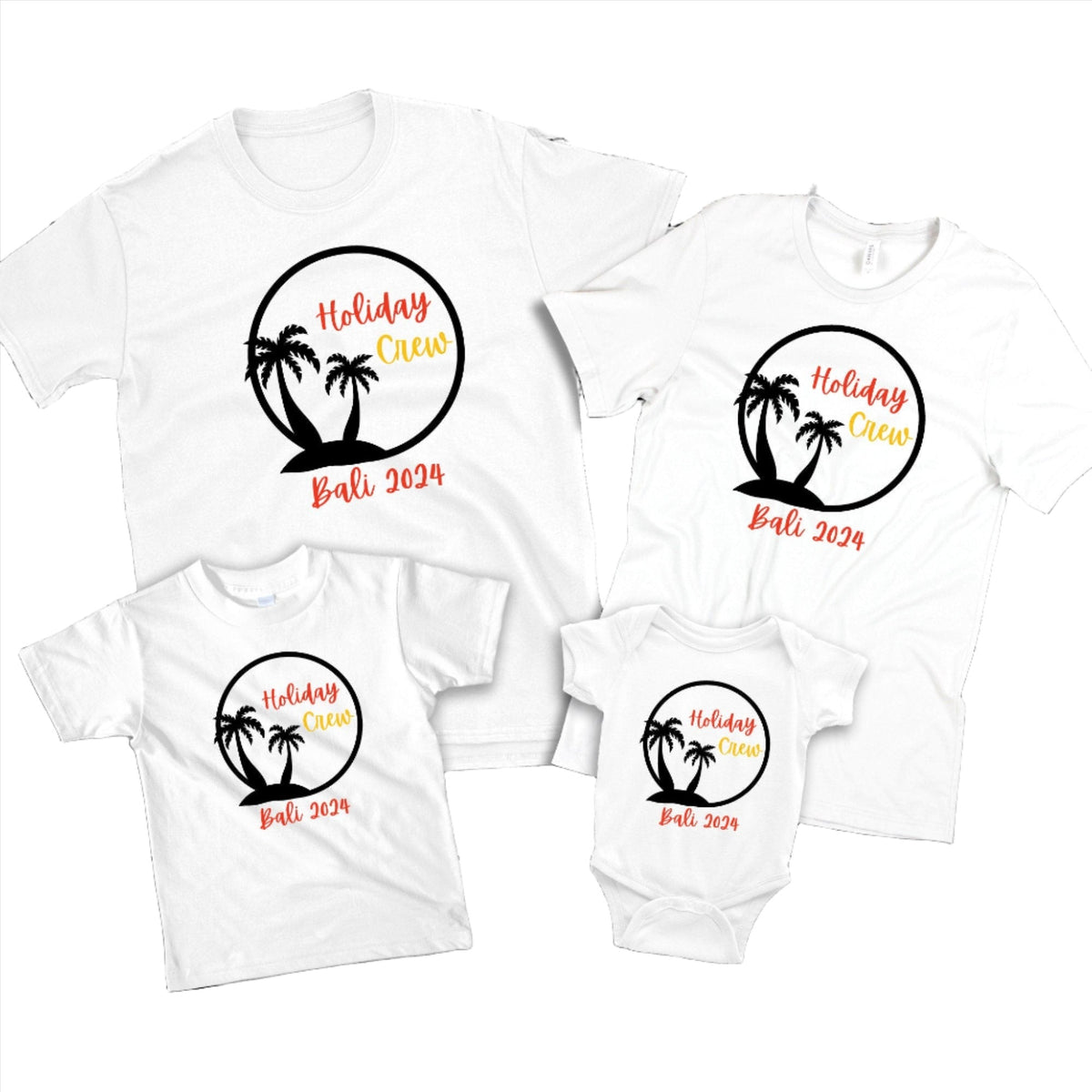 Custom Holiday Crew Circle Palm Tree T Shirt