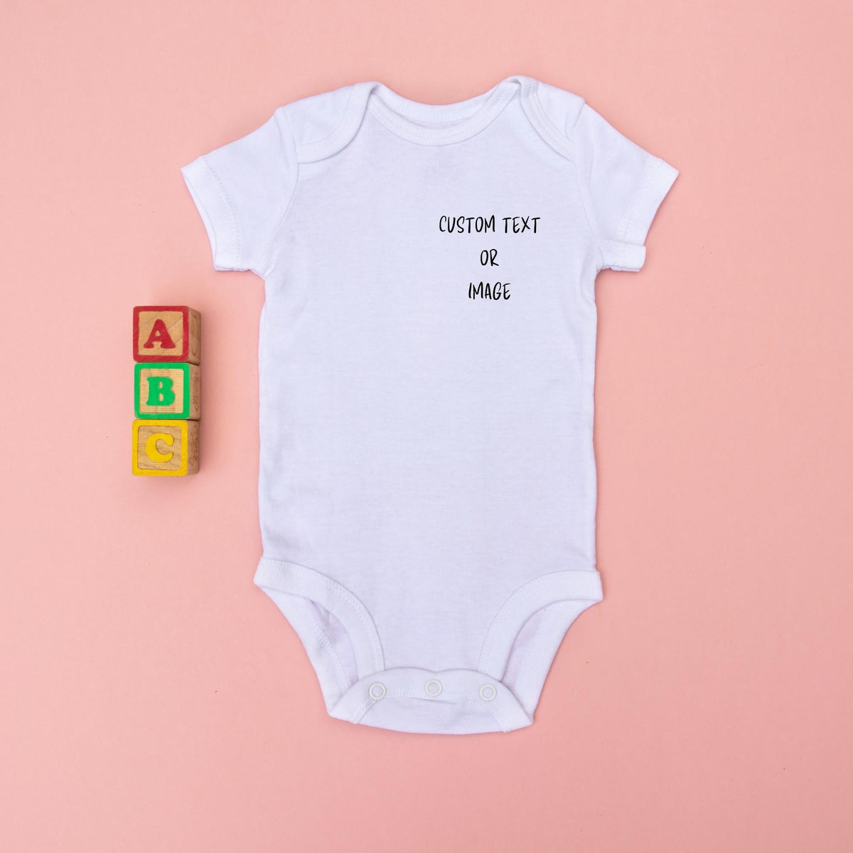 Custom Pocket text and image Baby Bodysuits