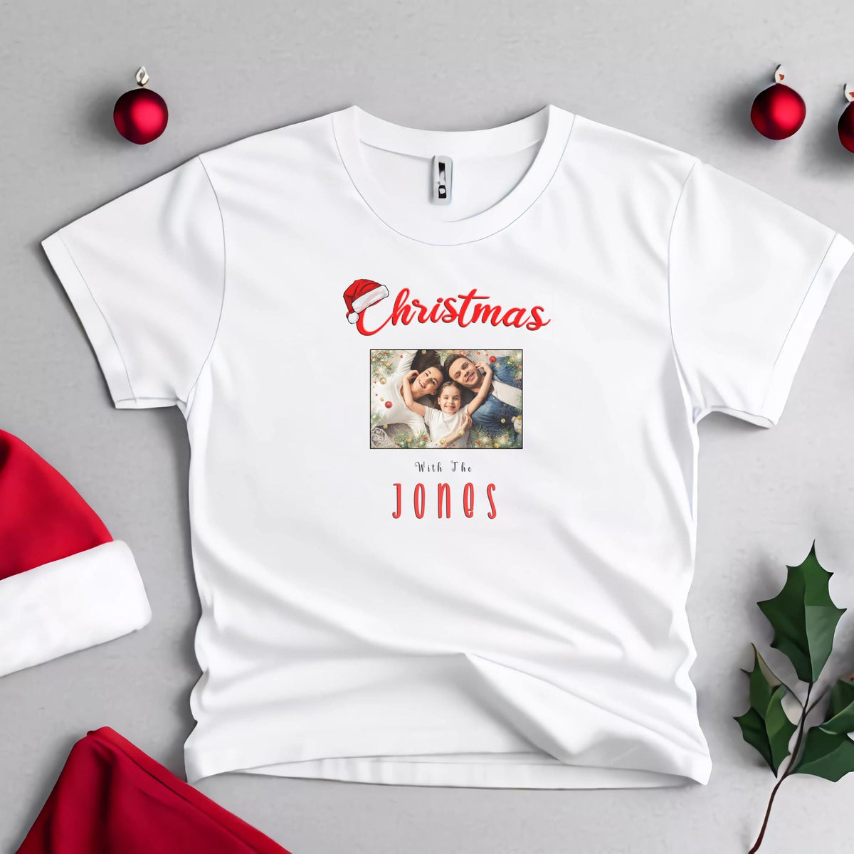 Family Christmas With The T-Shirts With Custom Photo