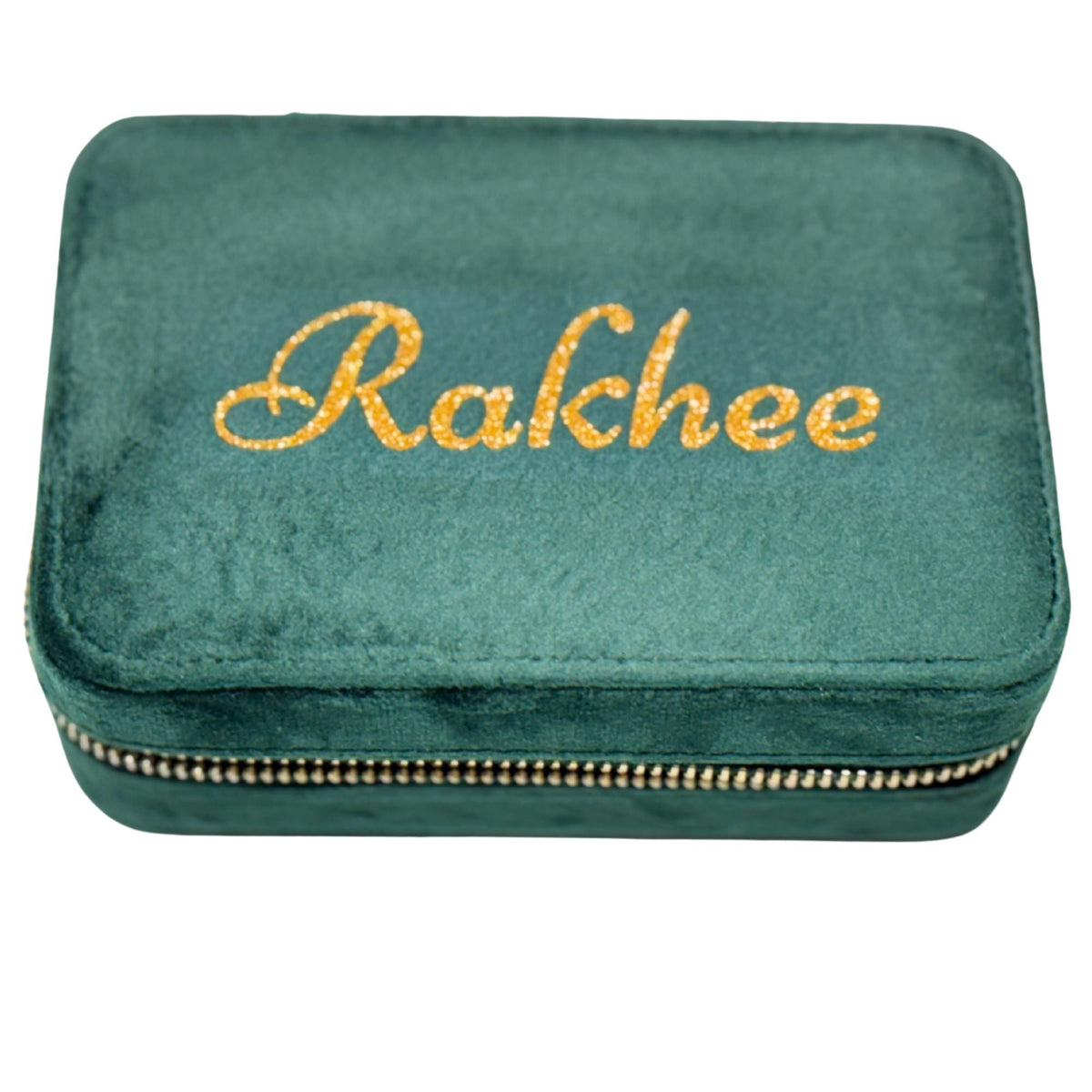 Personalised Velvet Jewellery Box, Custom Gold Glitter Name Jewelry Box, Bridesmaid Jewelry Box,Travel Jewelry Case, Velvet Jewelry Gift Box