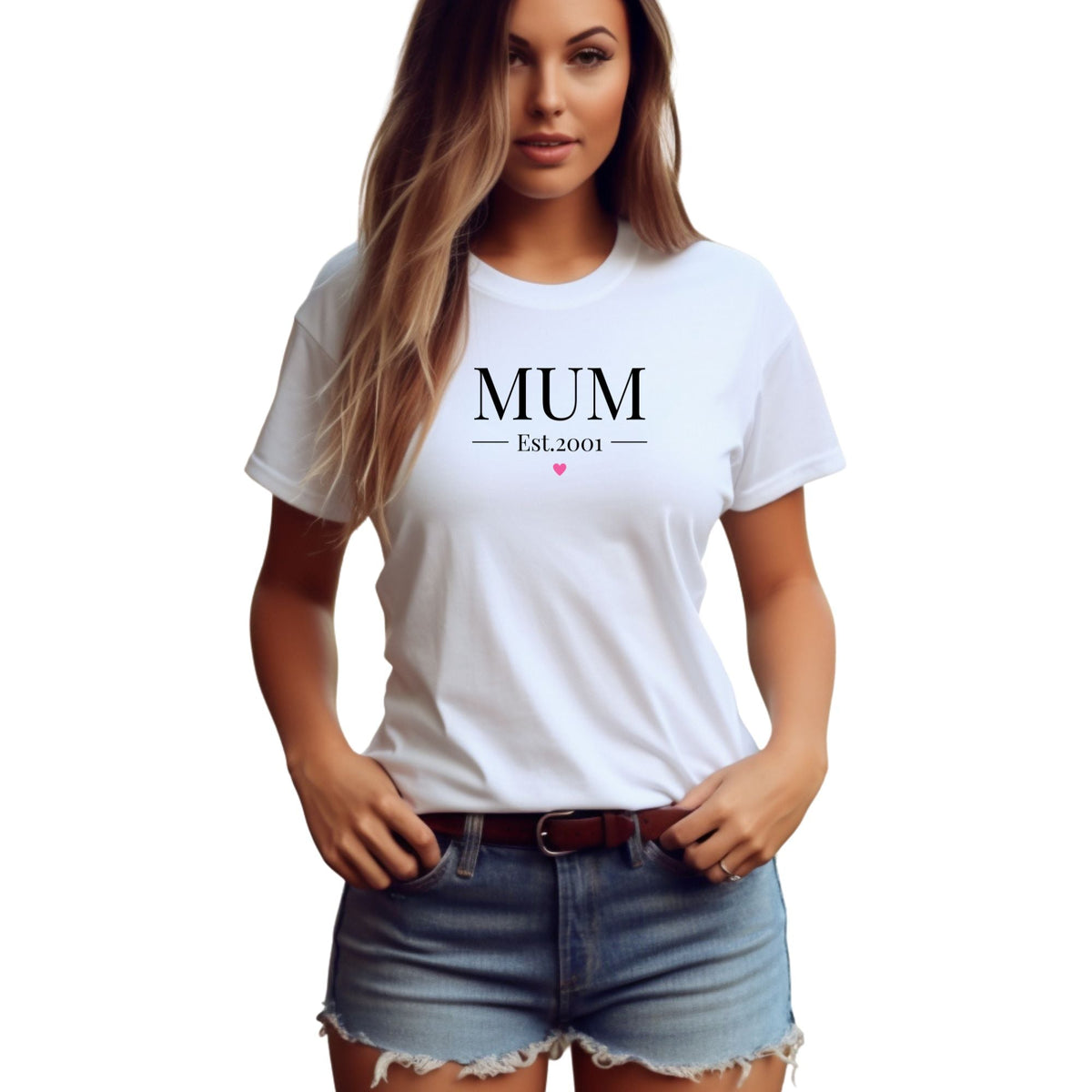 Mum Est 2001 Heart Love T Shirt