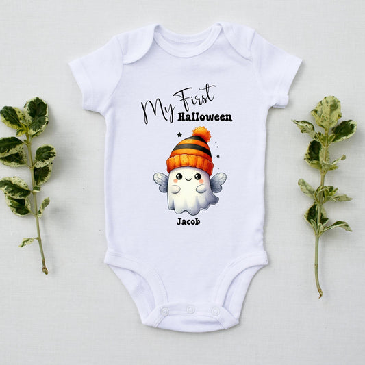 My First Halloween Boo White Custom Baby Vest