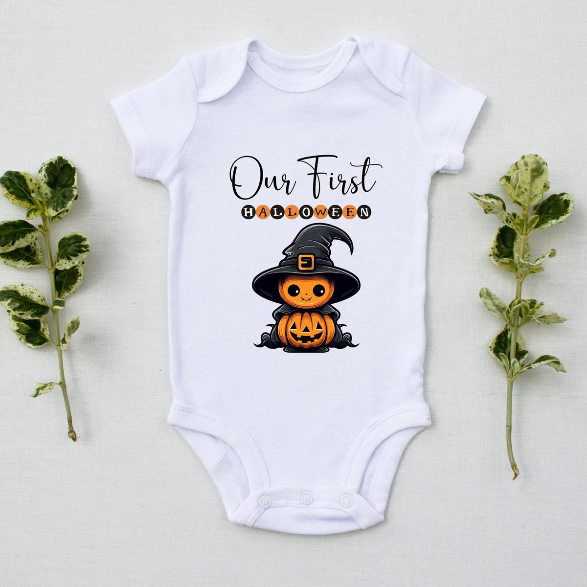 Our First Halloween Pumpkin Wizard Family Matching White Shirts