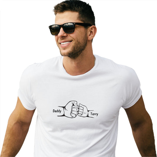 Custom Name Dad and Toddler Fist Bump T Shirt