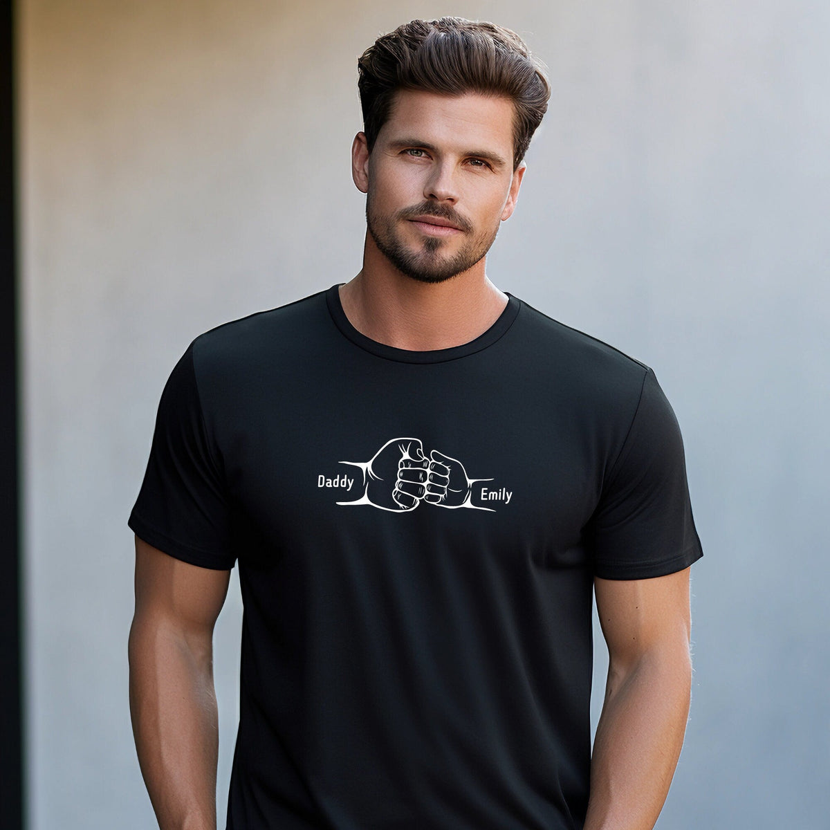 Custom Name Dad and Toddler Fist Bump T Shirt