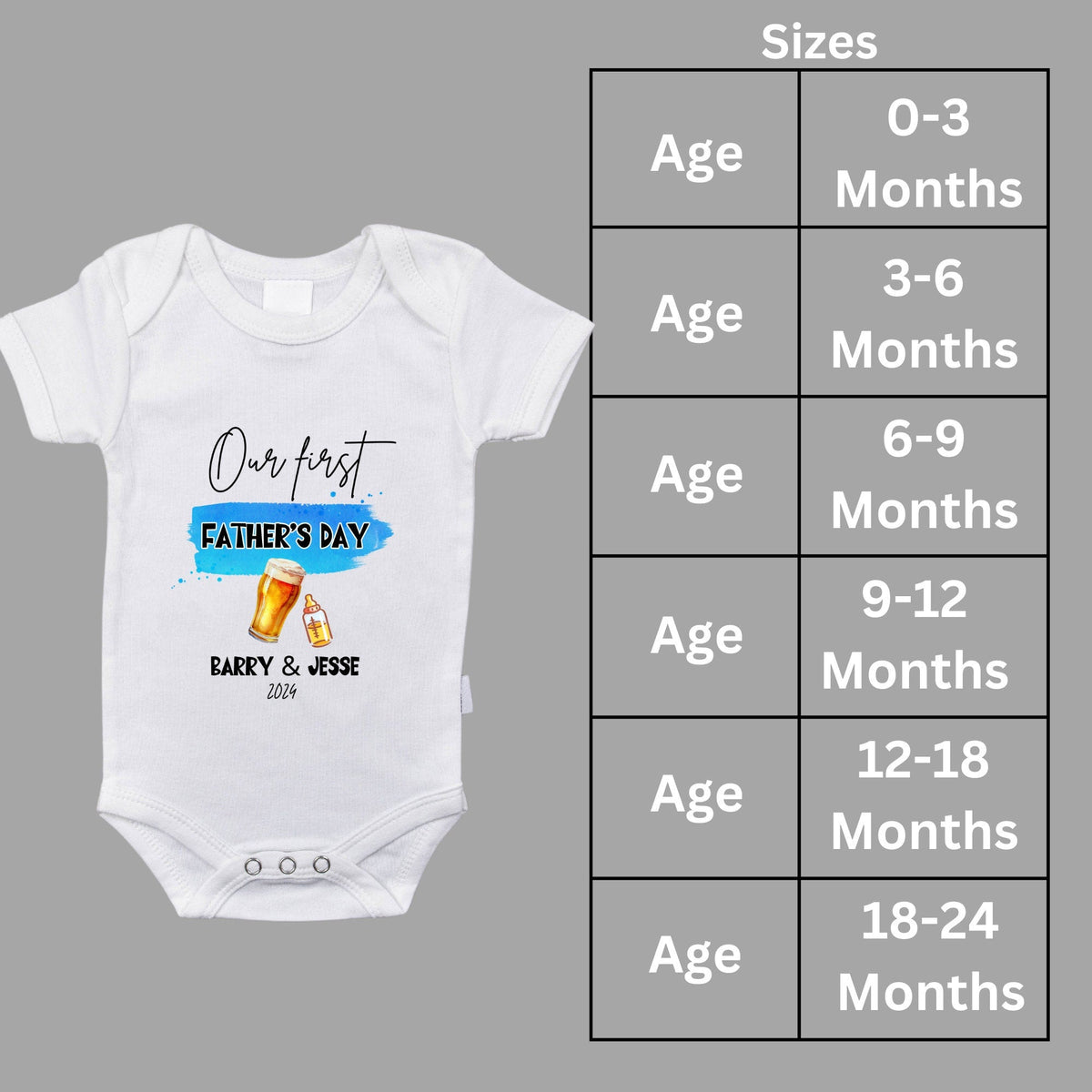 Personalised Our First Father's Day Drinking T Shirt