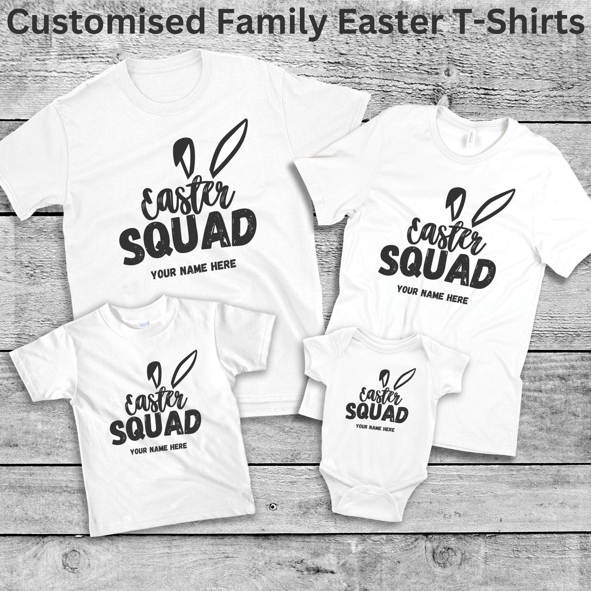 Personalised Easter Squad Family Matching T Shirts