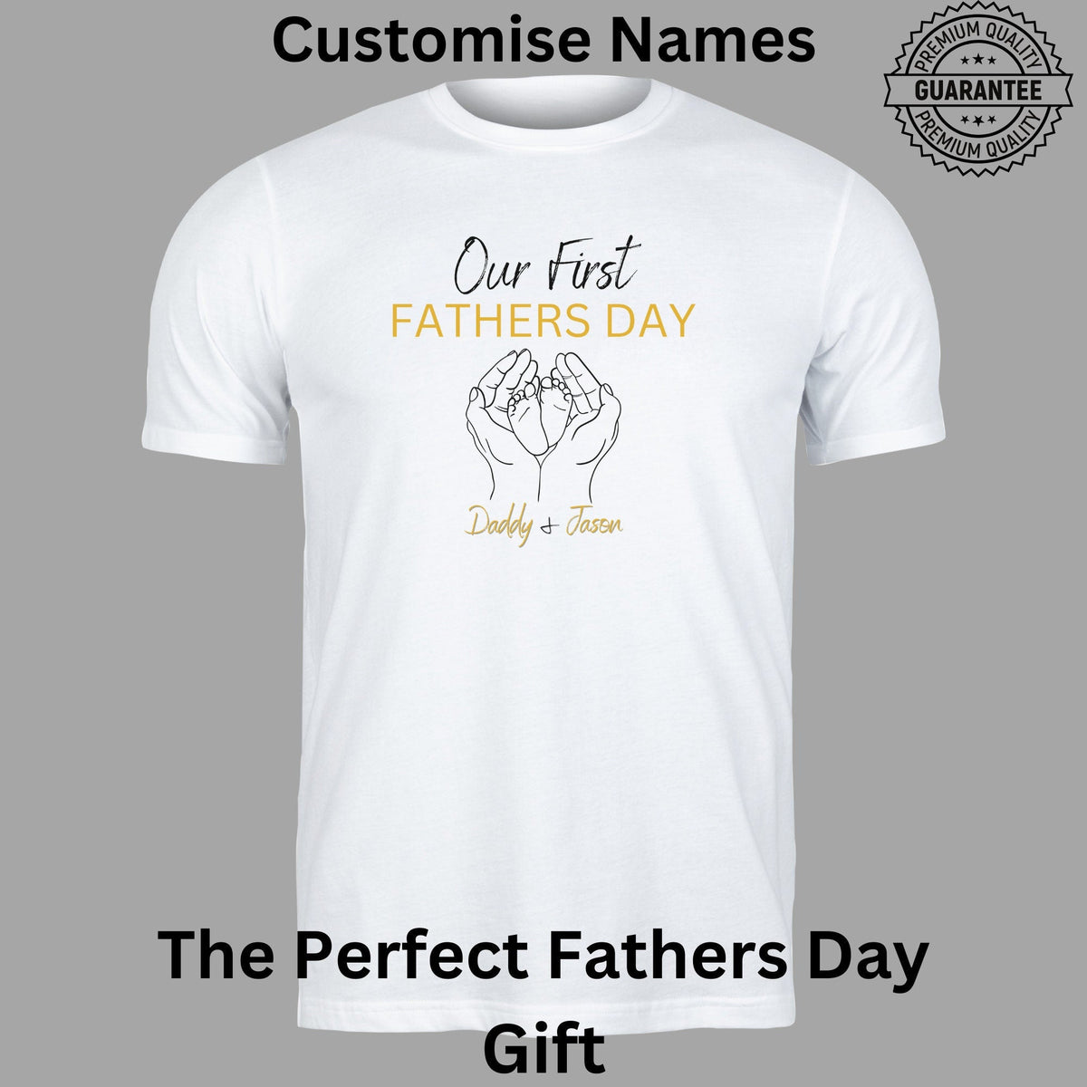 Personalised Our First Father's Day Hand Feet Shirts