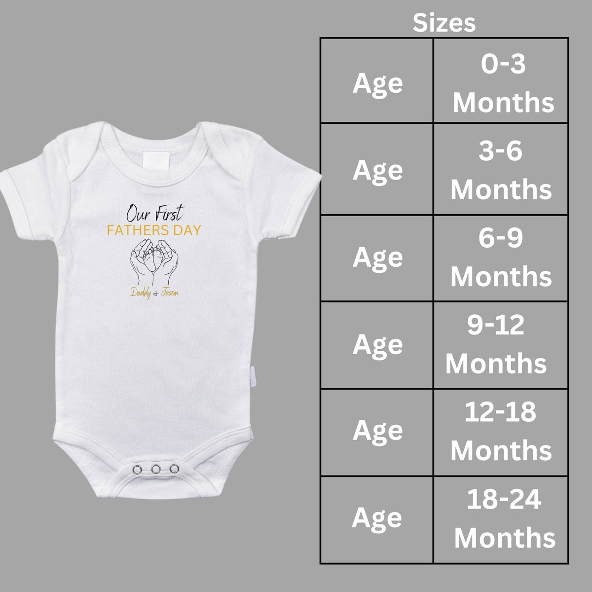 Personalised Our First Father's Day Hand Feet Shirts