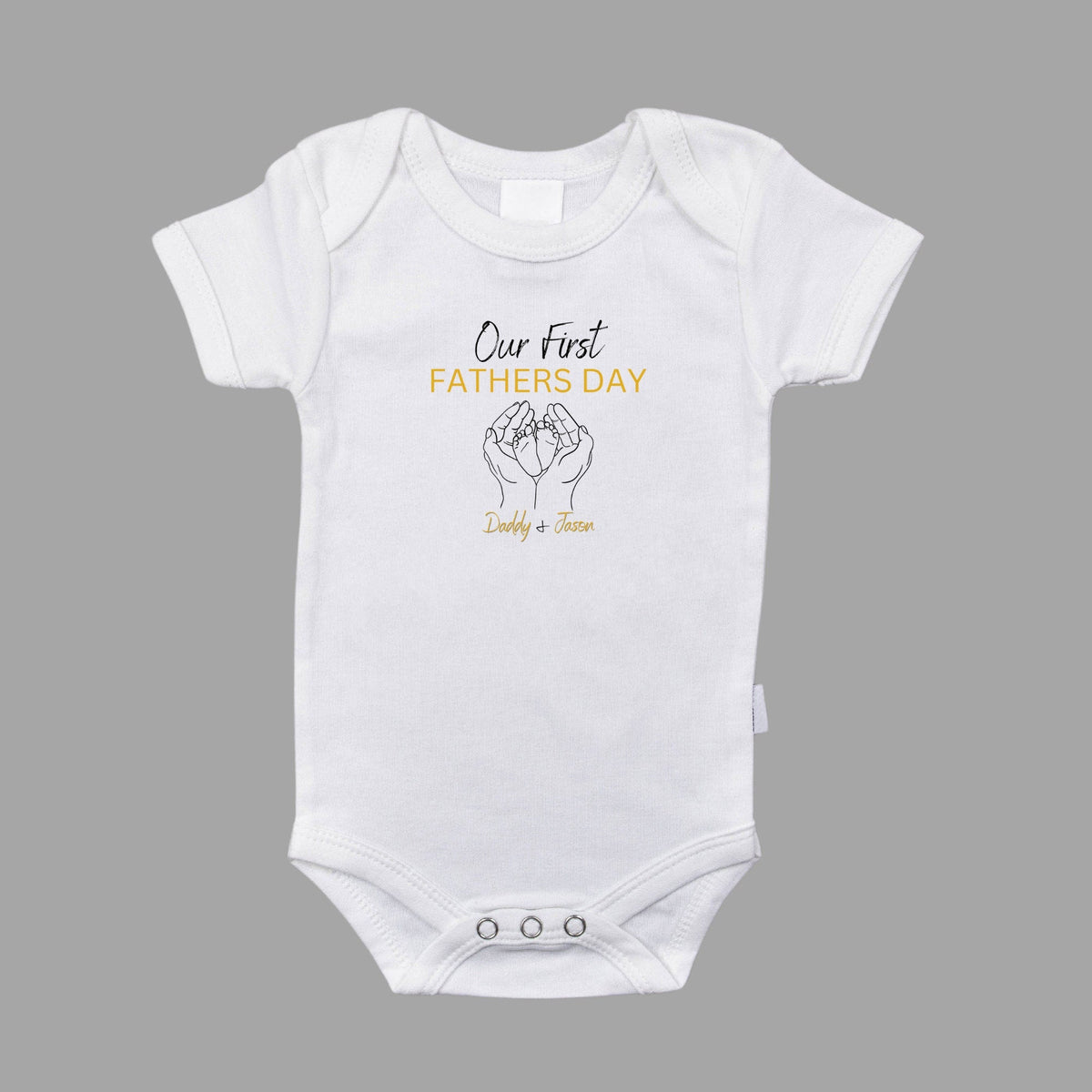 Personalised Our First Father's Day Hand Feet Shirts