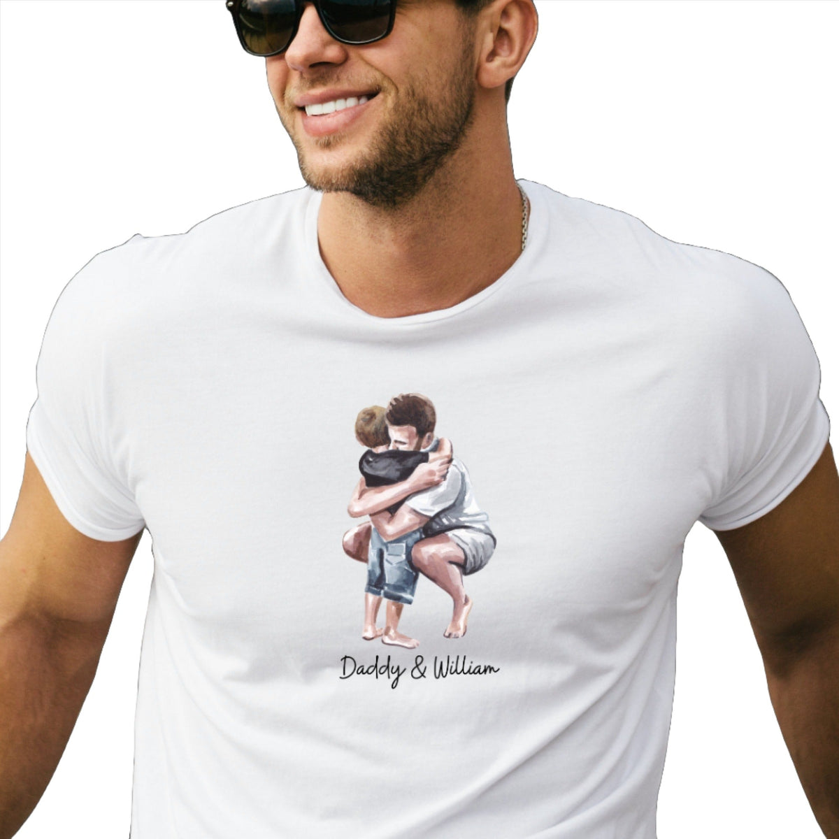 Personalised Father and Child Hug T-Shirts