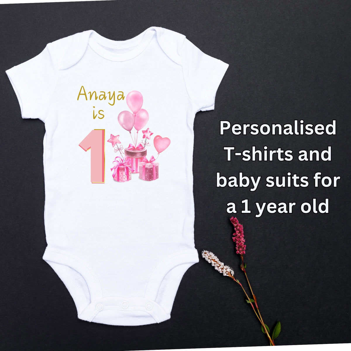 Personalised First Birthday Balloons T Shirt
