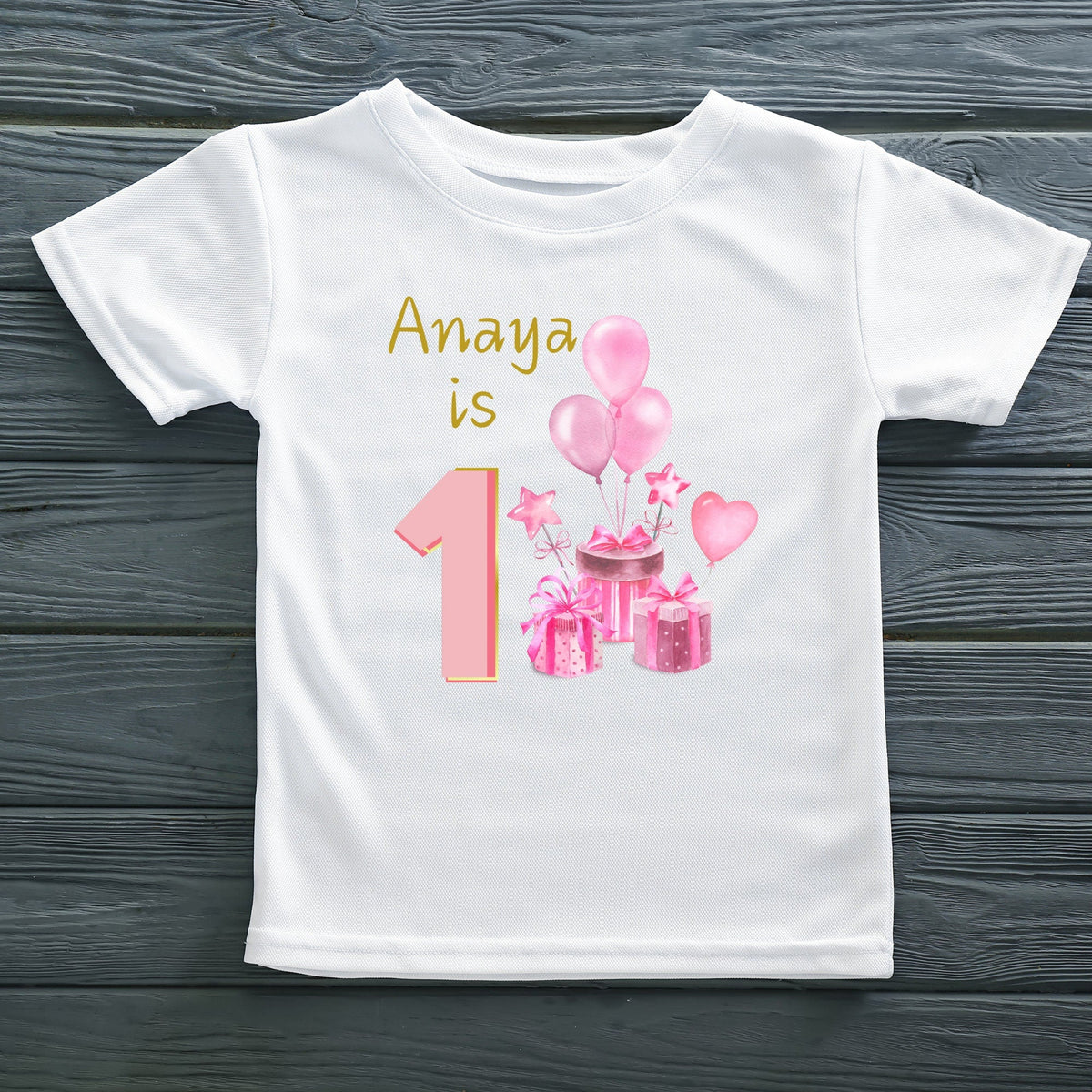 Personalised First Birthday Balloons T Shirt