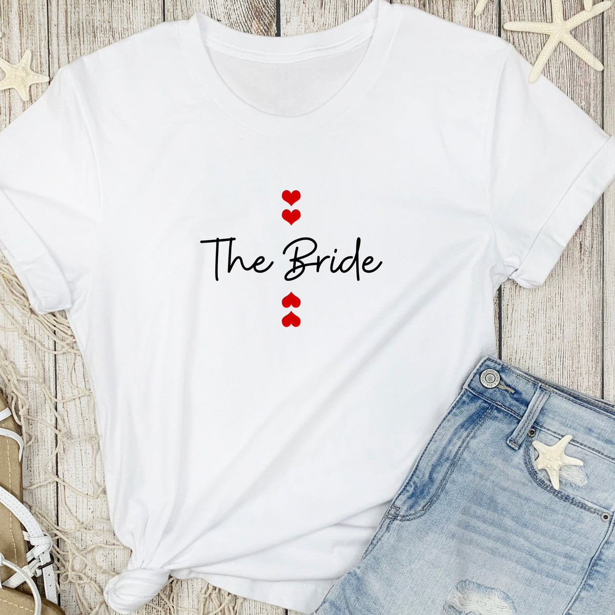 Personalised Hen Party Double Heart T Shirts