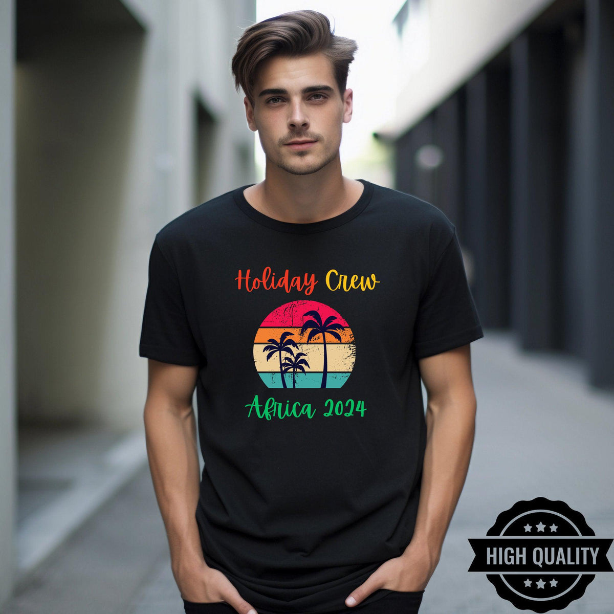 Personalised Holiday Crew Tropical Palm Trees T shirt