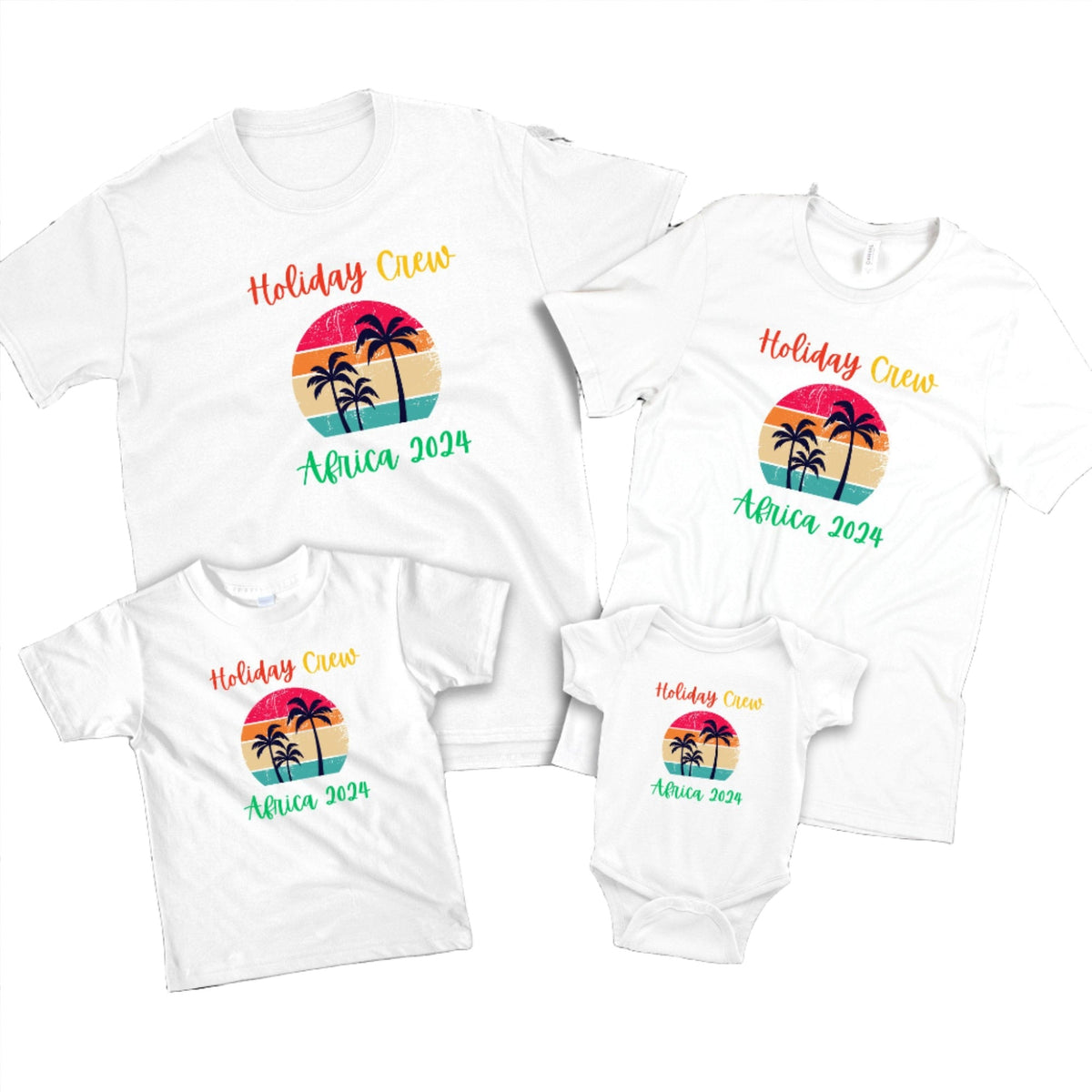 Personalised Holiday Crew Tropical Palm Trees T shirt