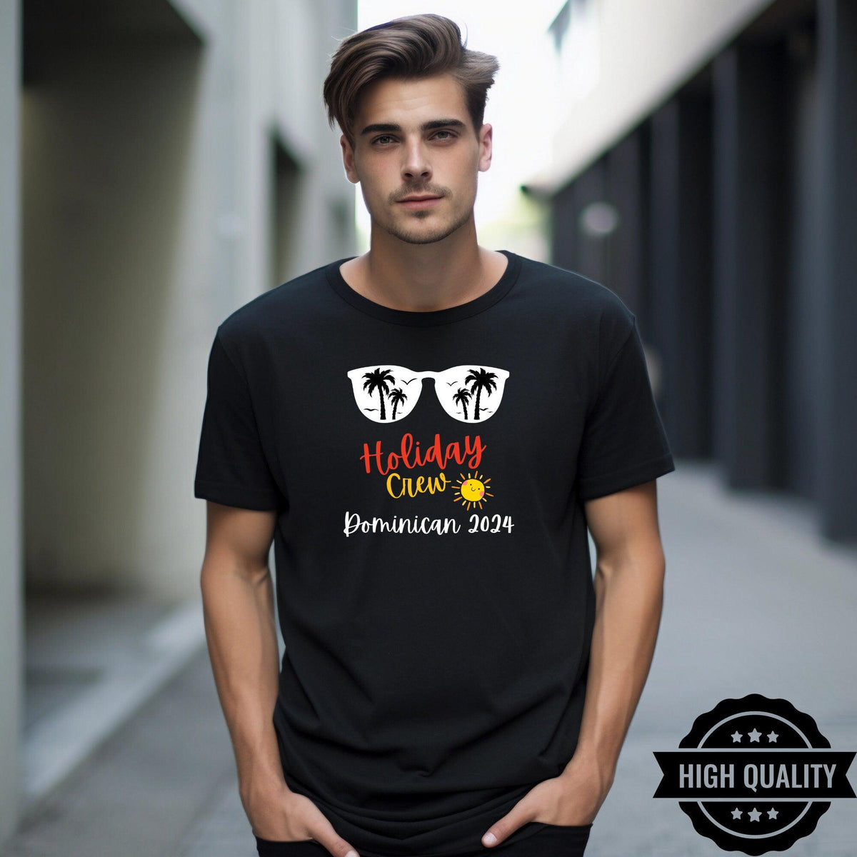 Personalised Family Holiday Crew Sunglass T Shirts