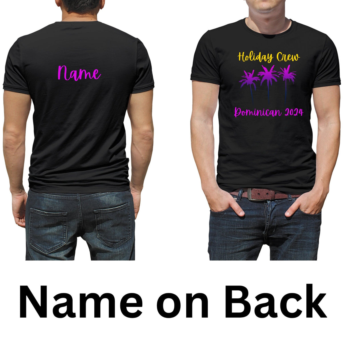 Personalised Holiday Crew Plam Tree Family T Shirts
