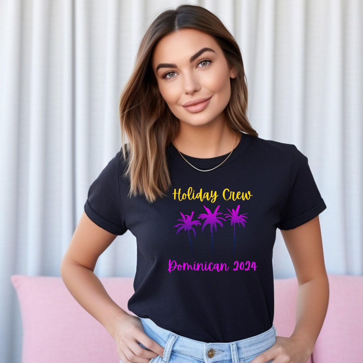 Personalised Holiday Crew Plam Tree Family T Shirts