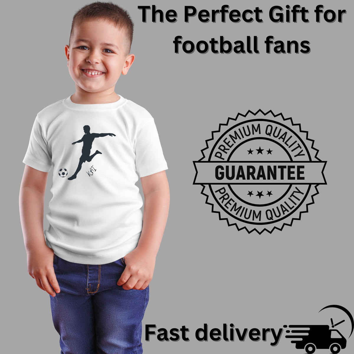 Personalised Kid's Football Kicker Graphic T Shirts