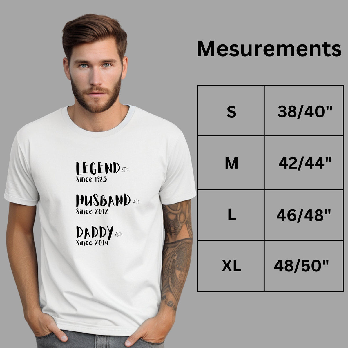 Custom Dates Daddy Name T Shirt