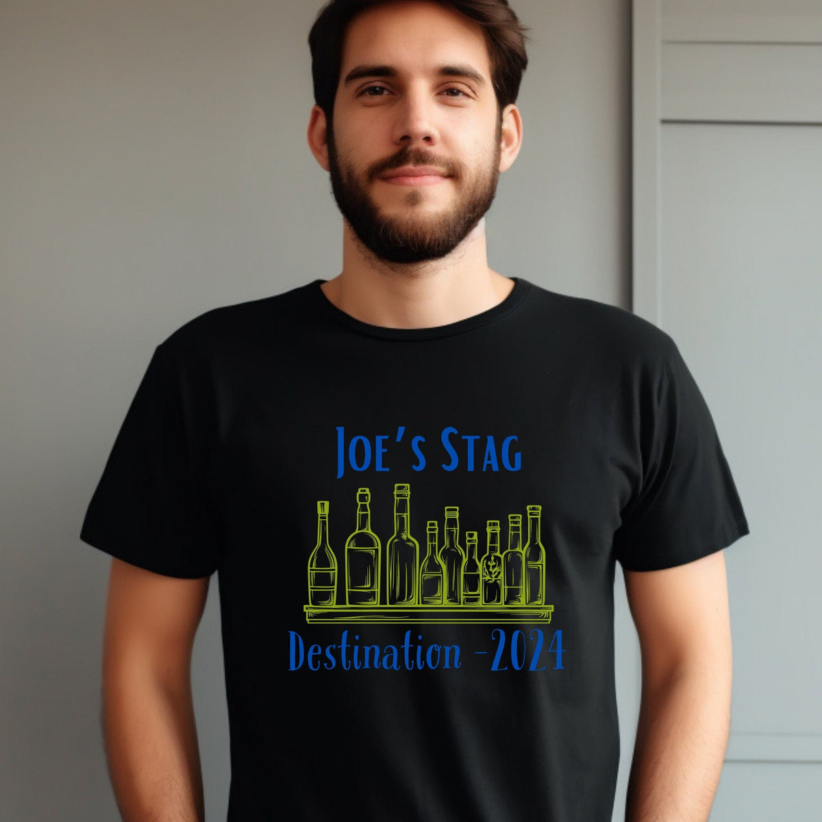 Personalised Loes Stag Beer Bottles T Shirts