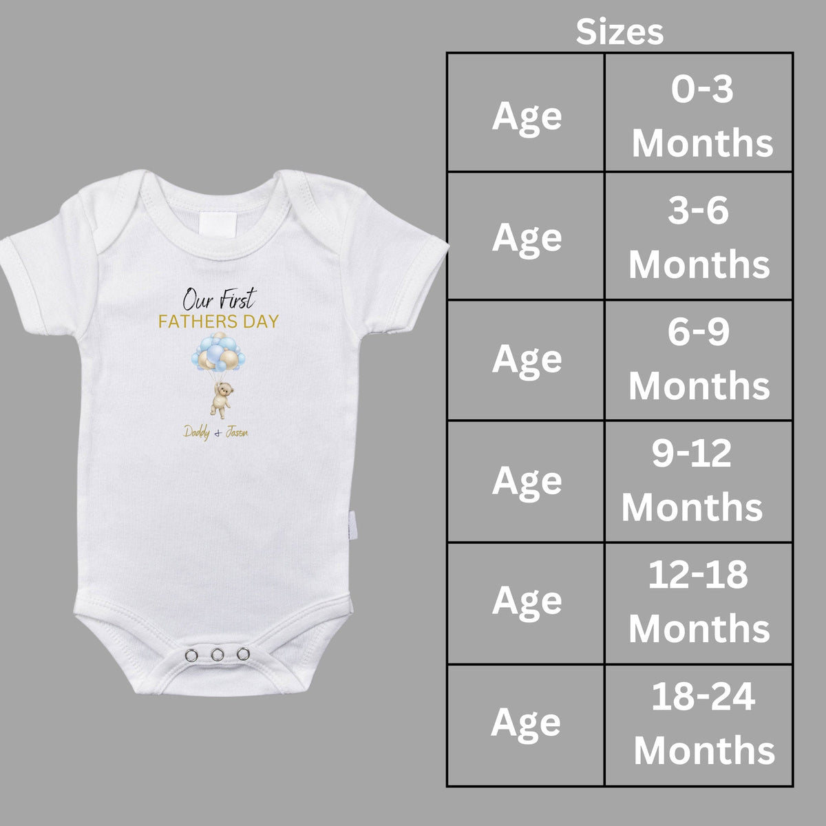 Personalised Our First Father's Day Matching Teddy T-Shirt