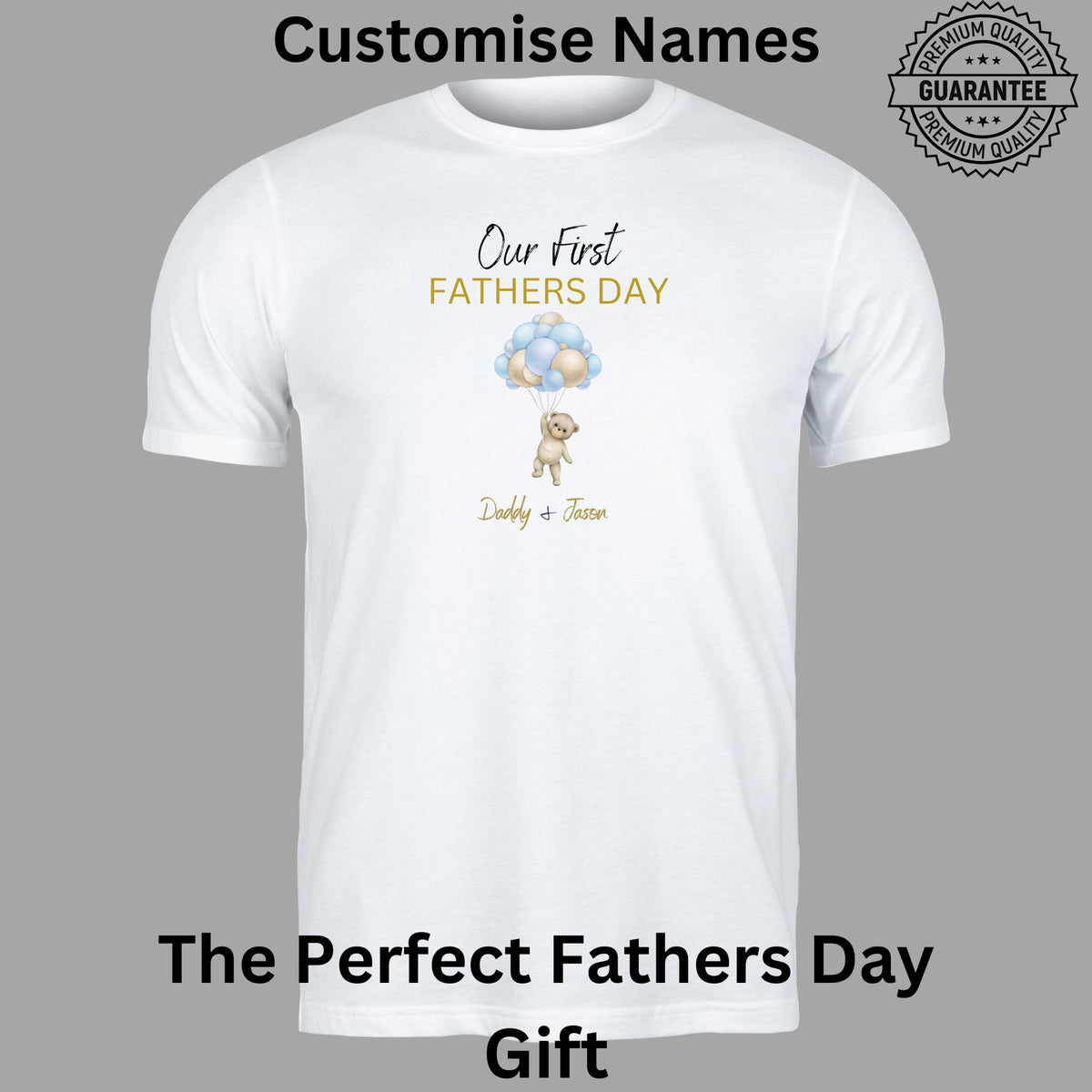 Personalised Our First Father's Day Matching Teddy T-Shirt
