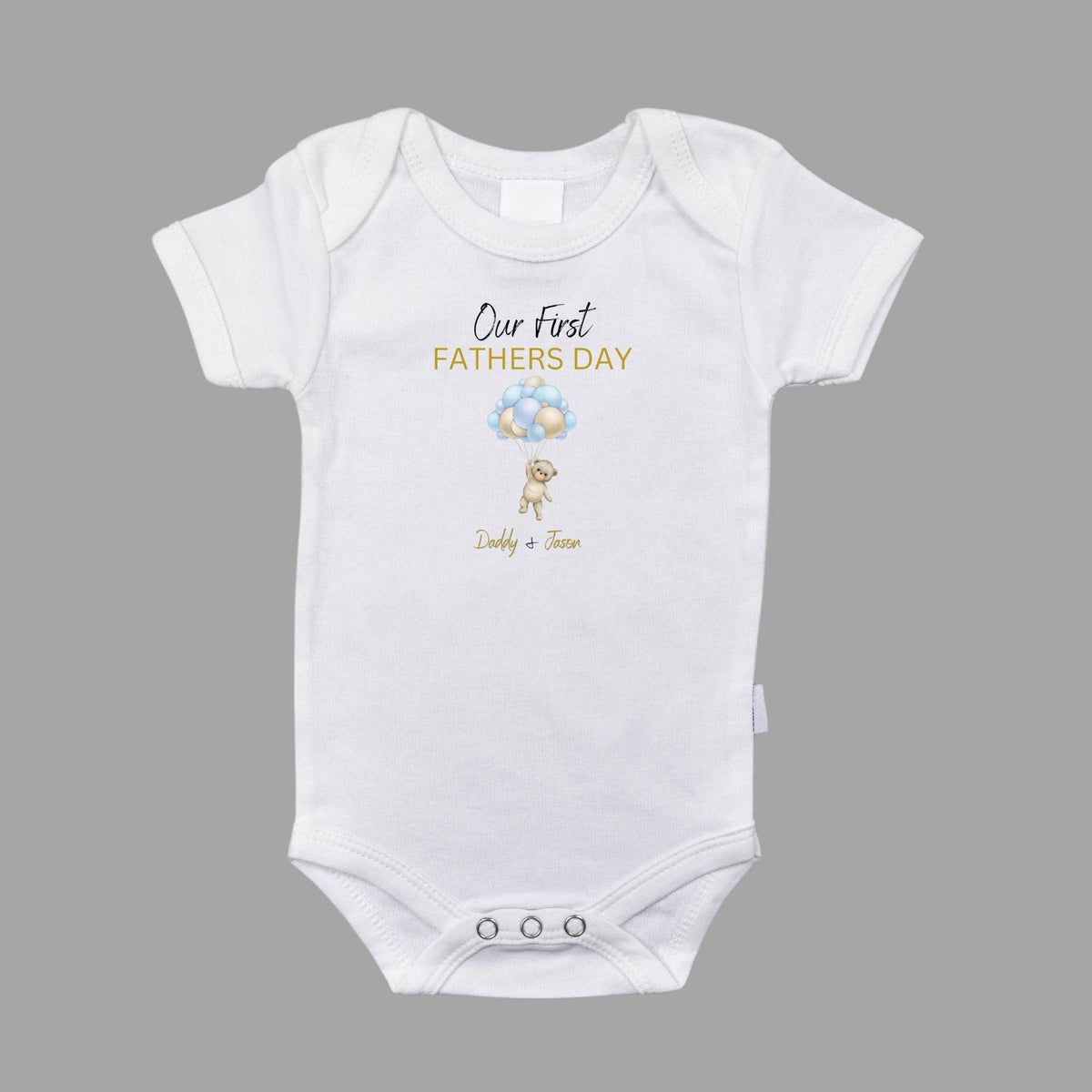 Personalised Our First Father's Day Matching Teddy T-Shirt