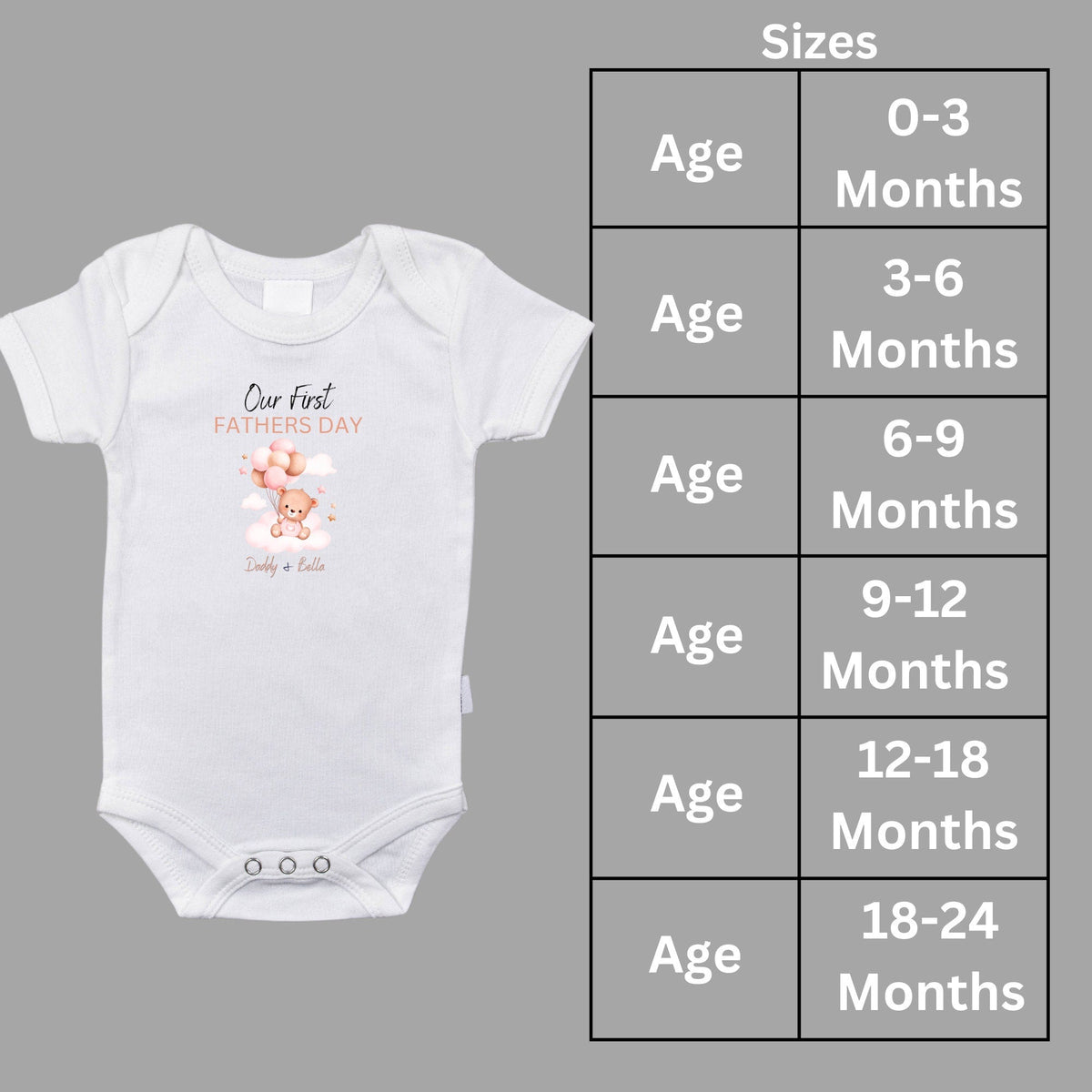 Personalised Our First Father's Day matching T Shirt