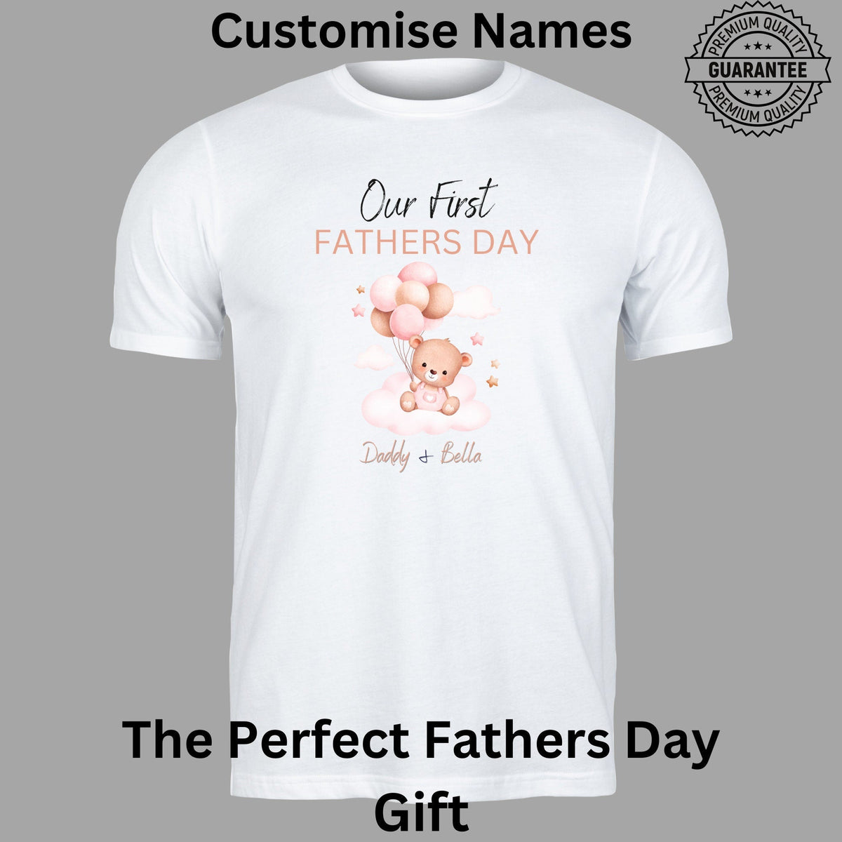 Personalised Our First Father's Day matching T Shirt