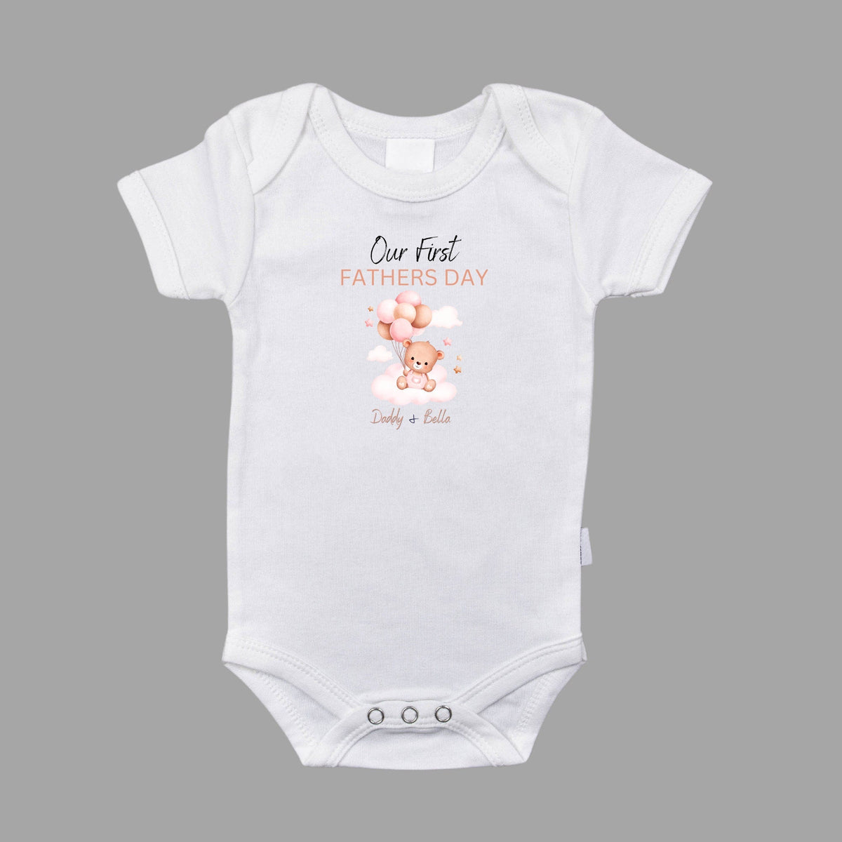 Personalised Our First Father's Day matching T Shirt
