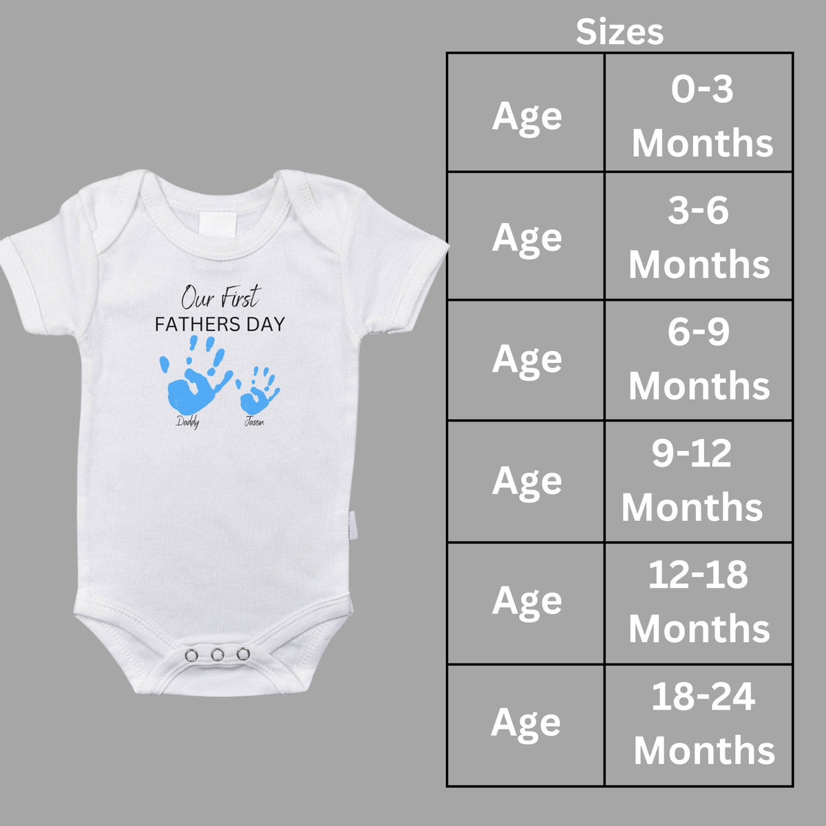 Perosnalised Our First Father's Day Handprint Matching Shirts