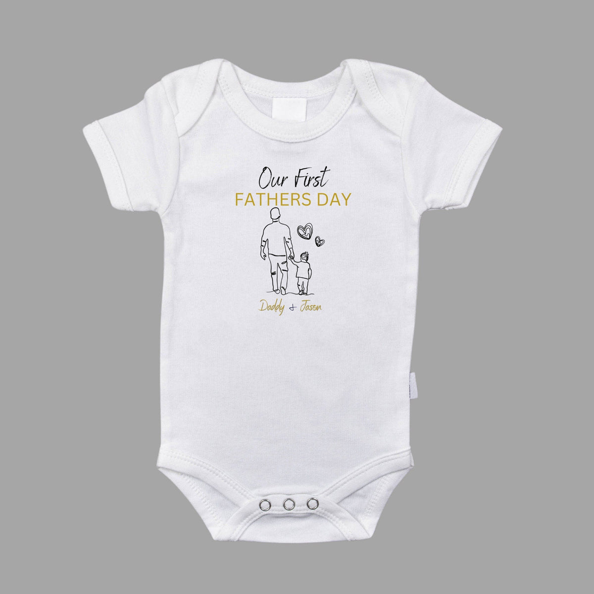 Personalised Our First Father's Day Baby Grow Shirts