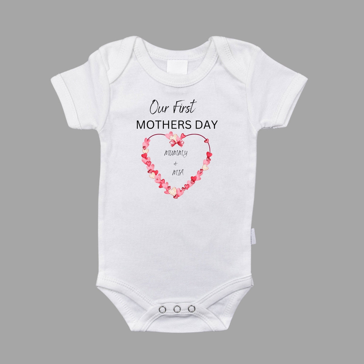 Personalised Our First Mother's Day Red Heart T Shirt
