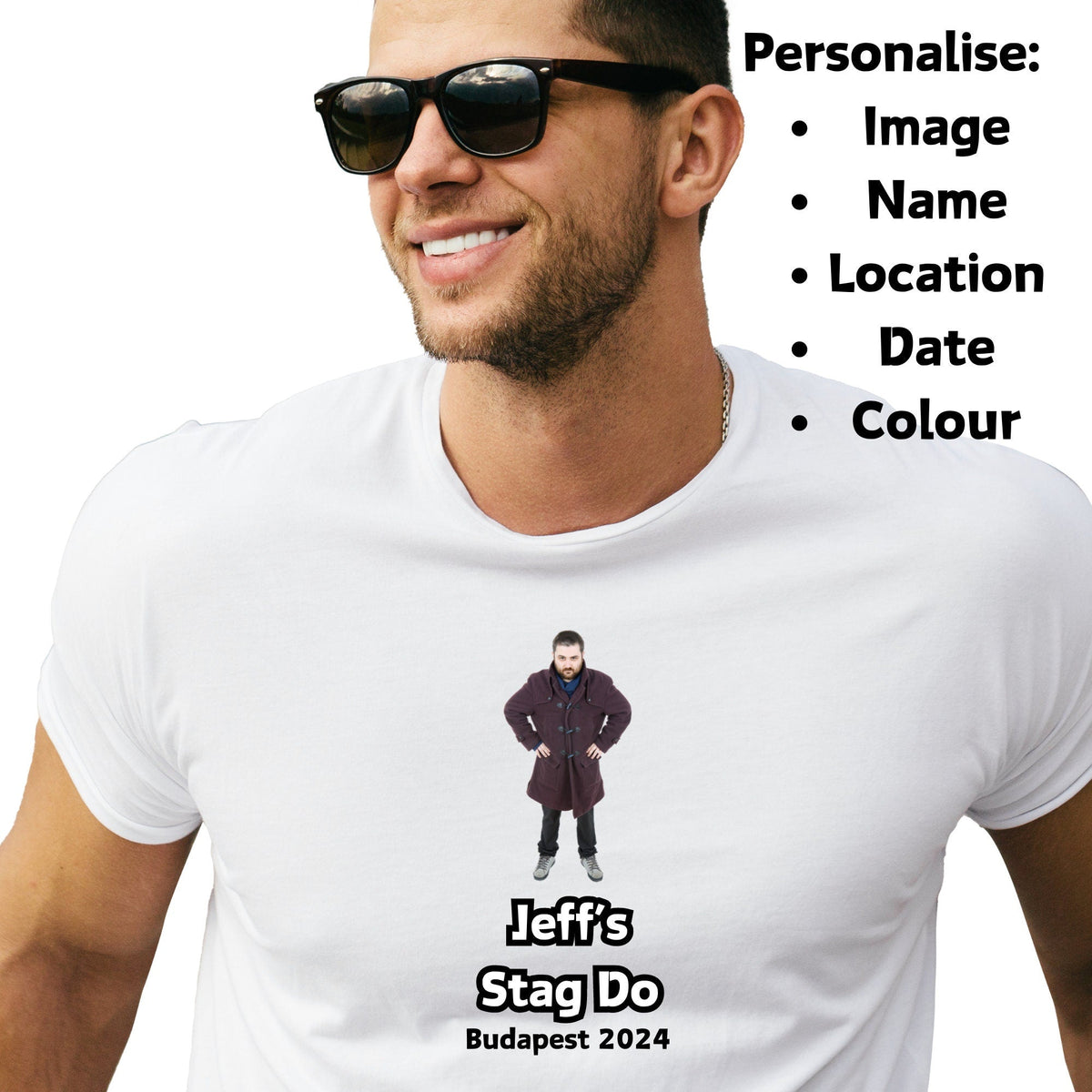 Personalised Stag Do Custom Photo T Shirt