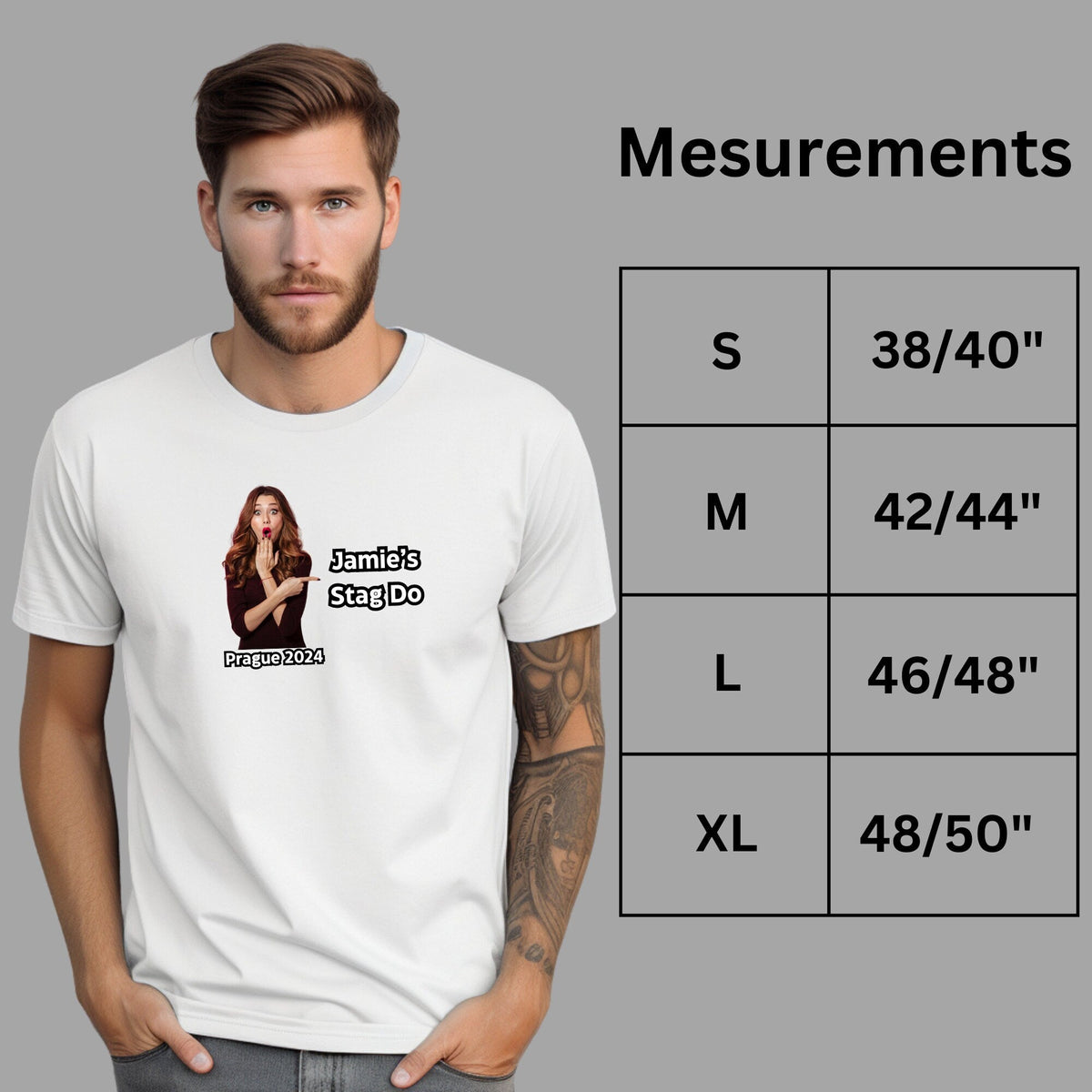 Personalised Stag Do Photo Printed T Shirt