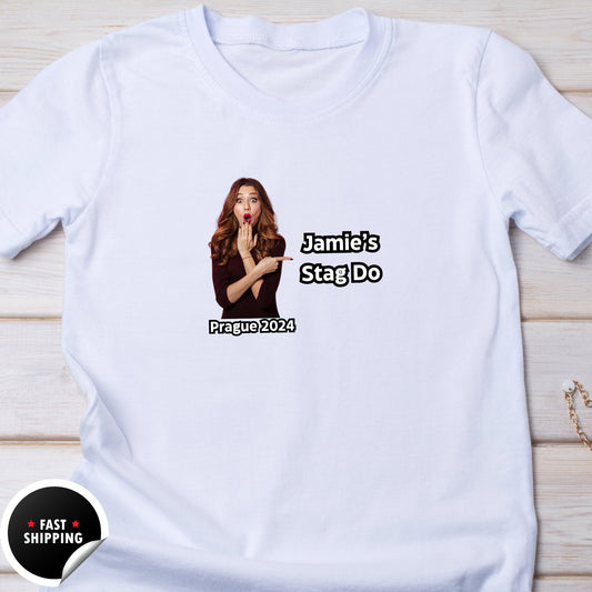 Personalised Stag Do Photo Printed T Shirt