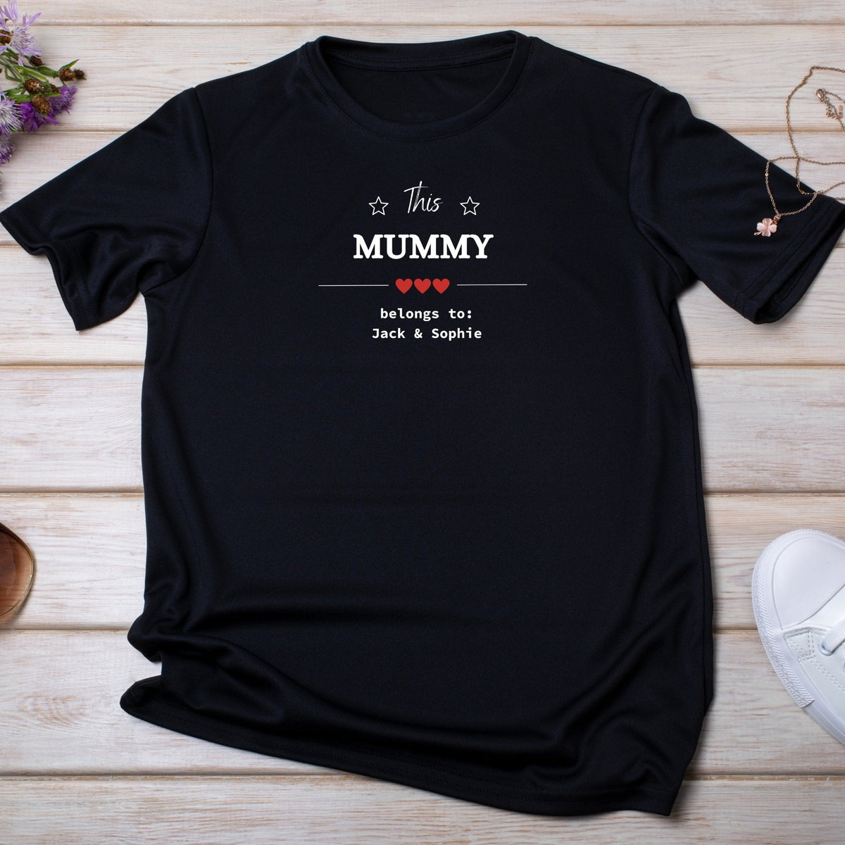 Personalised Mummy Belongs To Red Heart Love T Shirt