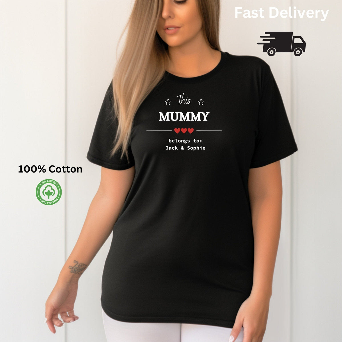 Personalised Mummy Belongs To Red Heart Love T Shirt