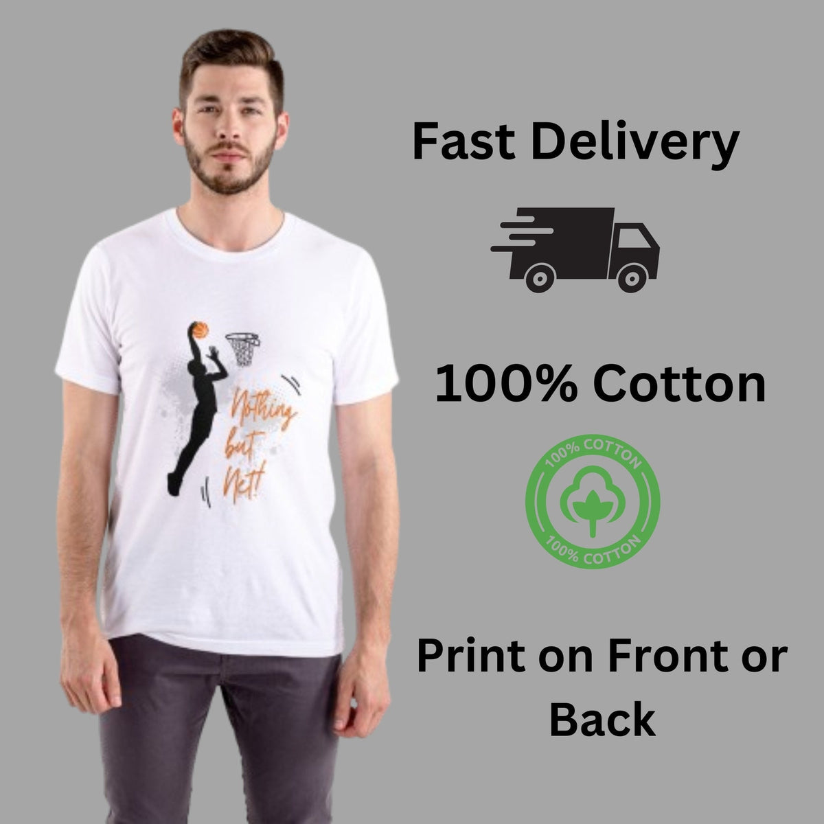 Personalised Unisex Printed Adult T Shirt