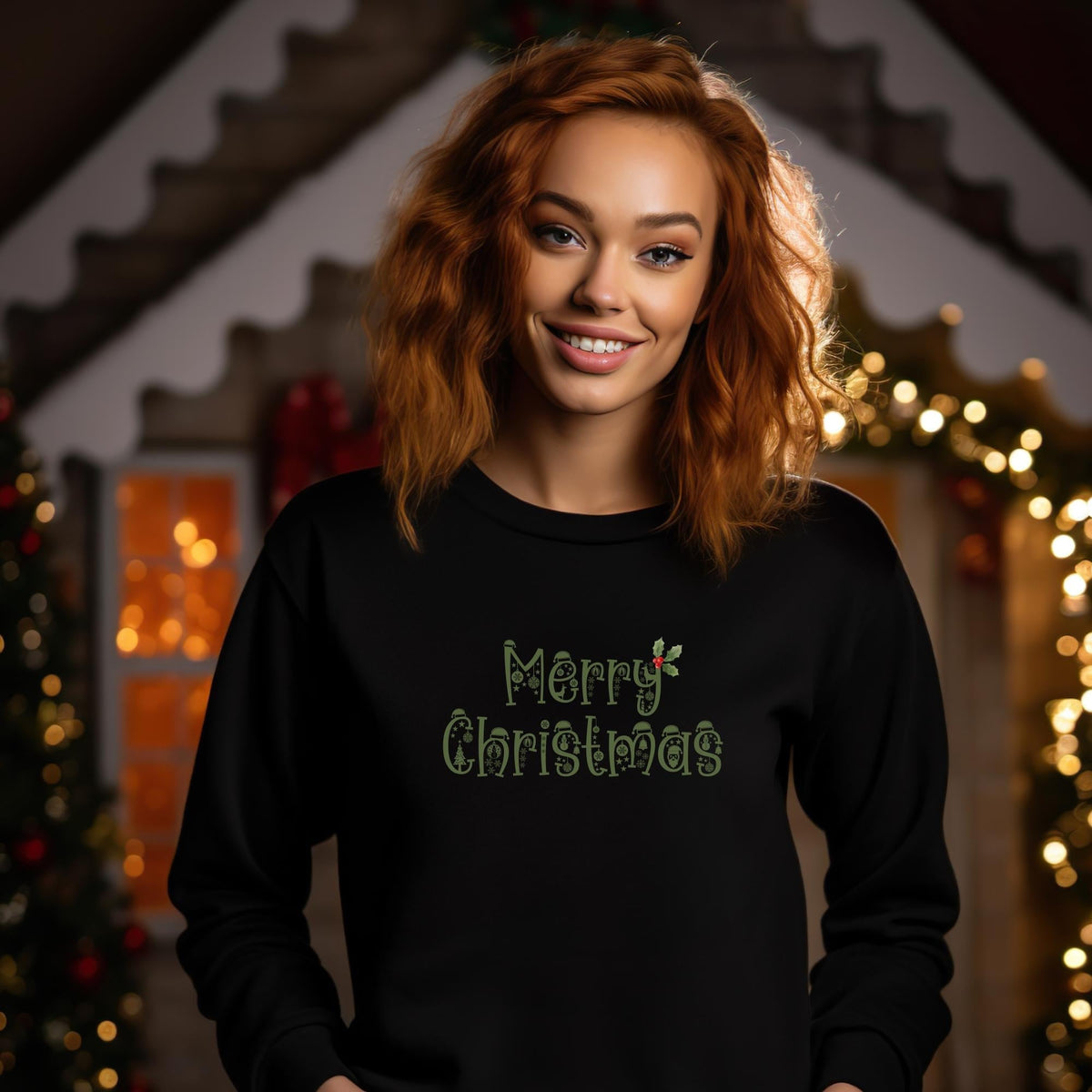 Unisex Merry Christmas Floral Sweatshirt