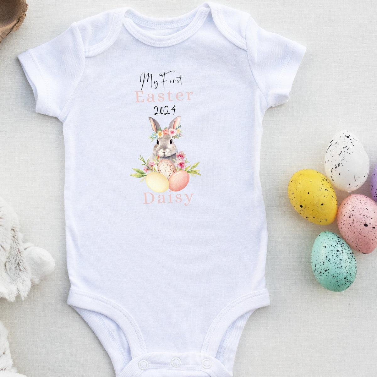 My First Easter Babygrow Little Rabbit My First Easter Outfit Baby Boys Easter Outfit My First Easter Baby Vest My 1st Easter Sleepsuit