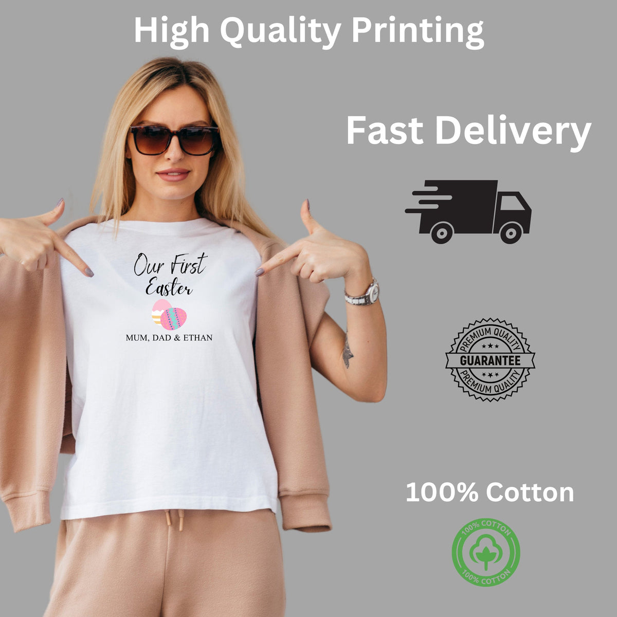 Personalised Our First Easter Day Family Matching T Shirt