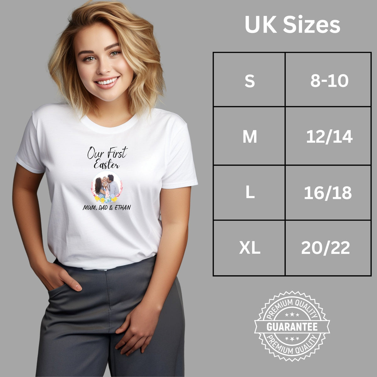 Personalised Our First Easter Family Matching Custom Photo T-Shirt